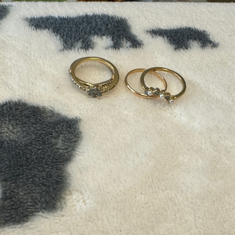 Francesca's Collections Gold and Silver Ring Trio